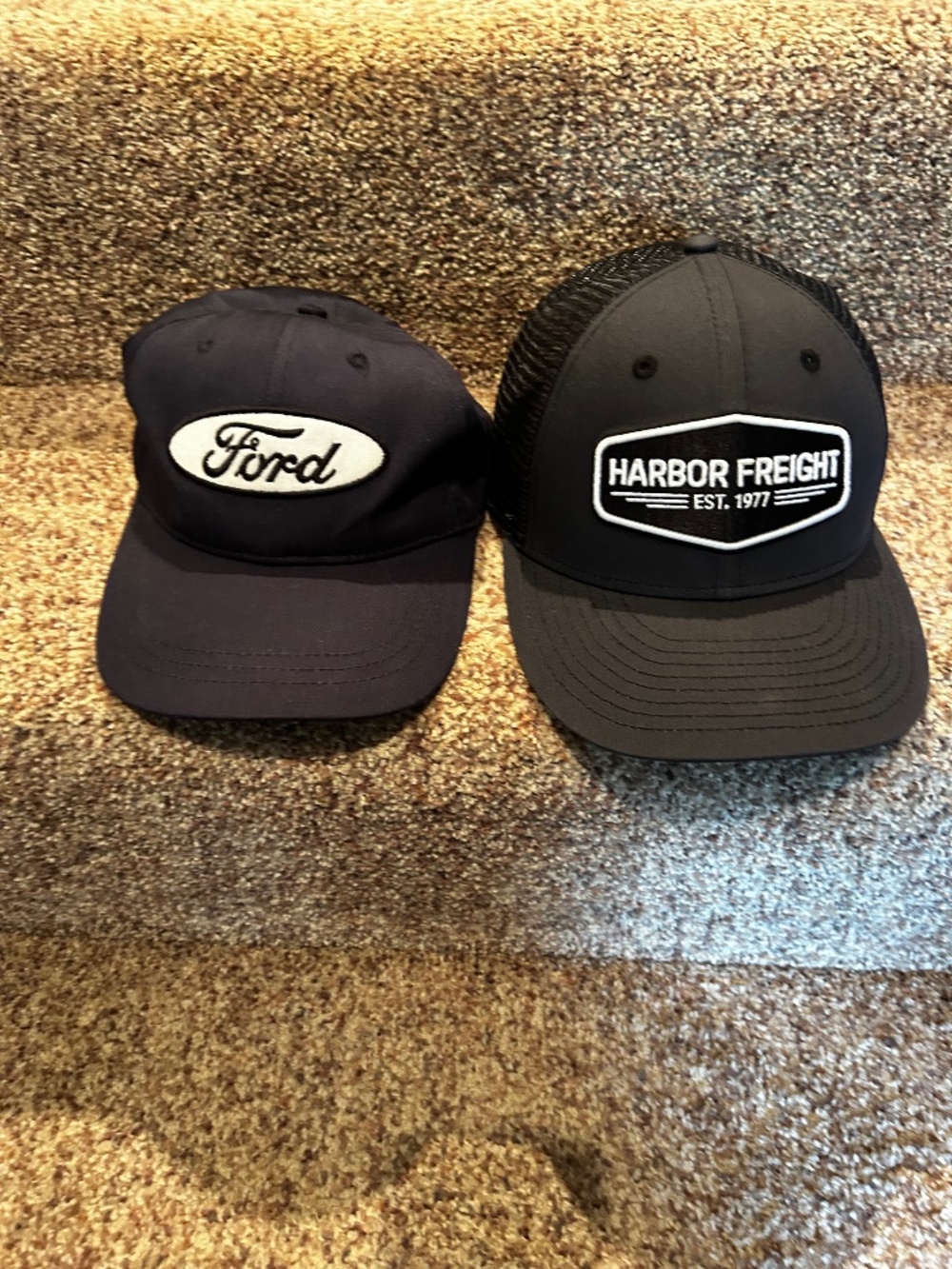Ford Harbor Freight Set of 2 trucker hats caps snap velcro